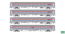 Kato N 106-8020-1 Amfleet I 3 Coach & Cafe Set with Interior Lights, Amtrak