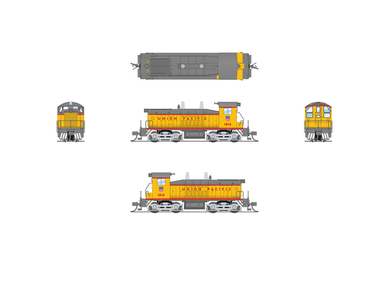 PREORDER BLI 9350 EMD SW7 Switcher, UP 1816, Yellow & Gray, Paragon4 Sound/DC/DCC, N