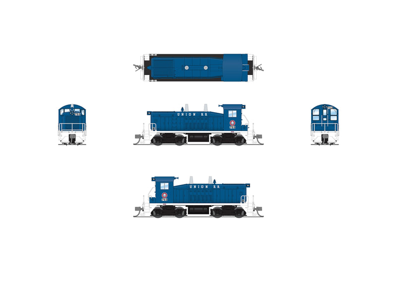 PREORDER BLI 9352 EMD SW7 Switcher, Union RR 703, Blue & White, Paragon4 Sound/DC/DCC, N