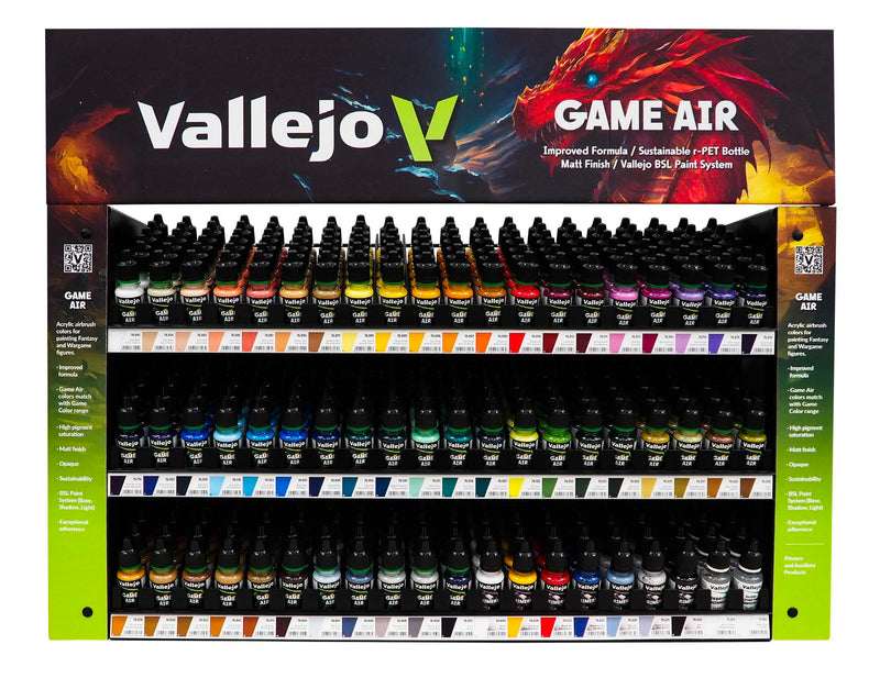 Vallejo Acrylic Paints EX731FULL Game Color Air Complete Range, 18ml Bottles