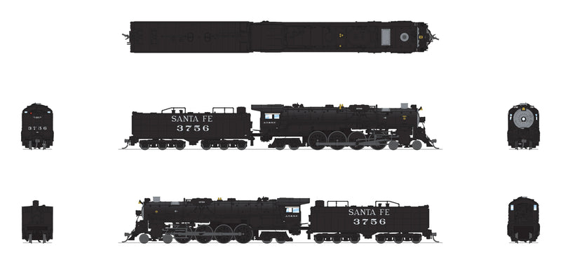 PREORDER Broadway Limited Imports N 9413 4-8-4 Class 3751 Steam Locomotive, Atchison Topeka & Santa Fe (In Service)