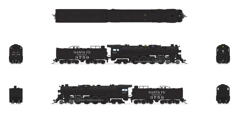 PREORDER Broadway Limited Imports N 9414 4-8-4 Class 3751 Steam Locomotive, Atchison Topeka & Santa Fe (As Appears Today)