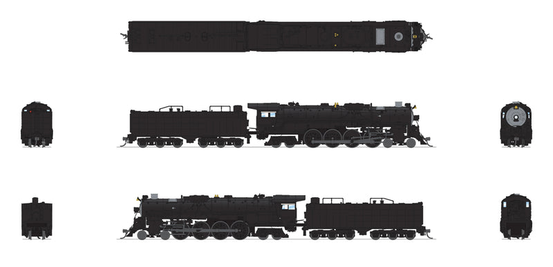 PREORDER Broadway Limited Imports N 9406 4-8-4 Class 3751 Steam Locomotive with Smoke, Atchison Topeka & Santa Fe Unlettered (Paragon4 Sound/DC/DCC Equipped) | 382.49