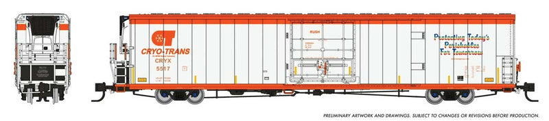 PREORDER Rapido N 567001A Greenbrier 7780 Cubic Foot Reefer, Cryo-Trans Random from Set