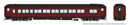 PREORDER Rapido HO 125098 Canadian Car & Foundry Balloon-Top Coach, Painted, Unlettered (Tuscan, black)