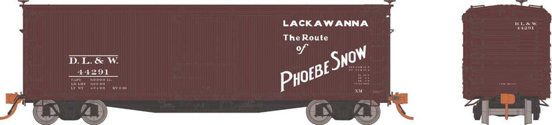 PREORDER Rapido HO 130119 USRA 40' Double-Sheathed Wood Boxcar 6-Pack, Delaware, Lackawanna & Western Set
