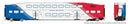 PREORDER Rapido HO 146035 Bi-Level Commuter Coach, FrontRunner UTA No Number (white, red, blue)