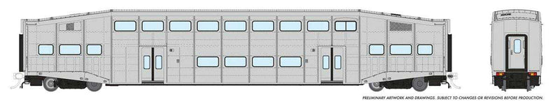 PREORDER Rapido HO 146093 Bi-Level Commuter Coach, Undecorated (Series II; 4-Window, Riveted)