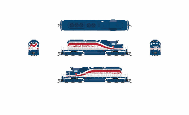 BLI 9486 EMD SD40-2, MILW 156, Bicentennial Paint Scheme, No-Sound / DCC-Ready, N