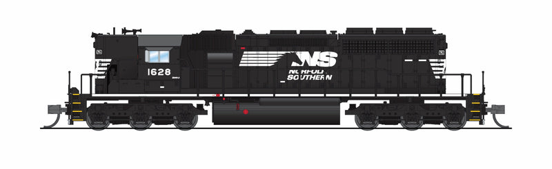 PREORDER  BLI 9487 EMD SD40-2, NS 1628, Black/White w/ High Hood, No-Sound / DCC-Ready, N