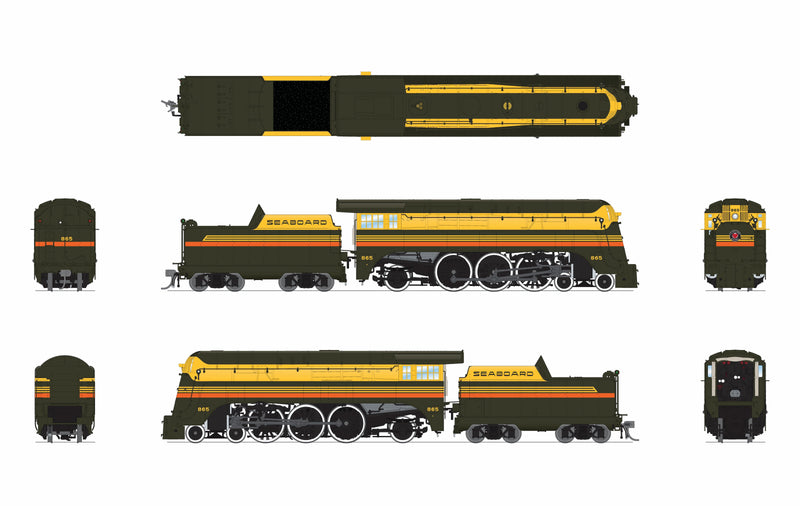 PREORDER (Brass Hybrid) Broadway Limited Imports HO 9552 4-6-2 Class ES Steam Locomotive, Seaboard (Silver Meteor Fantasy Paint Scheme)