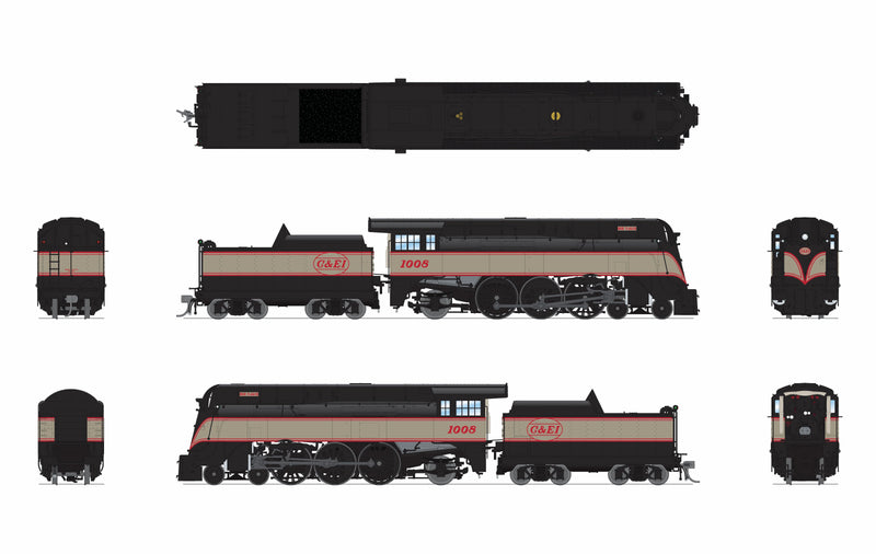 PREORDER (Brass Hybrid) Broadway Limited Imports HO 9555 4-6-2 Class ES Steam Locomotive, Chicago & Eastern Illinois (Dixie Flagler Fantasy Paint Scheme)