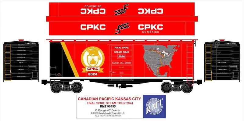 Ready Made Trains O 96455 Commemorative 2024 Steam Tour 40' PS-1 Box Car, Canadian Pacific Kansas City