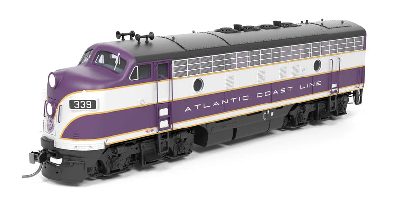 PREORDER Broadway Limited Imports 9650 HO EMD F3 A/B 339/339B, Purple & Silver, A-unit Paragon4 (DCC and Sound), Unpowered B, Atlantic Coast Line | 343.99