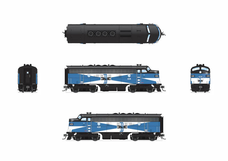 PREORDER Broadway Limited Imports 9656 HO EMD F3A 4228A, Blue McGinnis, Paragon4 (DCC and Sound), Boston & Maine | 263.99