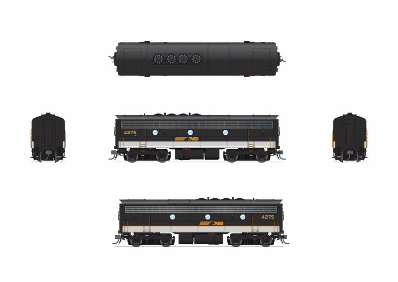 PREORDER Broadway Limited Imports HO 9703 EMD F7B Diesel Locomotive, Norfolk Southern Tuxedo Scheme