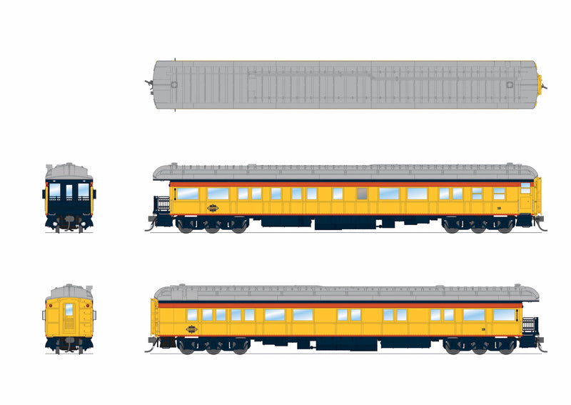 PREORDER Broadway Limited Imports HO 9714 Heavyweight 5-Car Passenger Set, Chessie System Special