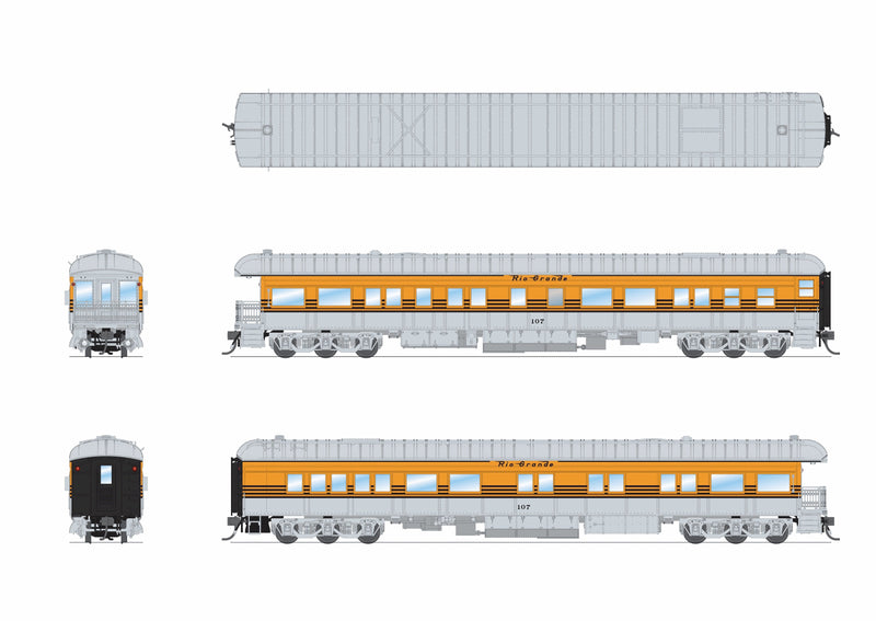 PREORDER Broadway Limited Imports HO 9728 Business Car, Denver & Rio Grande Western
