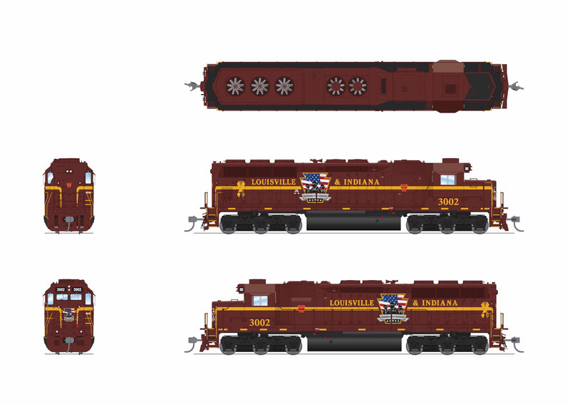 PREORDER Broadway Limited Imports HO 9811 EMD SD45 Diesel Locomotive, Louisville & Indiana