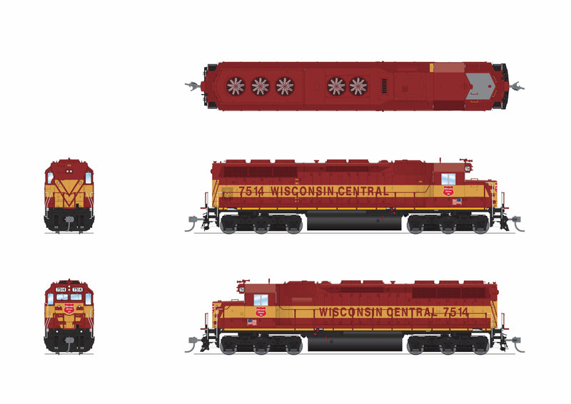 PREORDER Broadway Limited Imports HO 9825 EMD SD45 Diesel Locomotive, Wisconsin Central