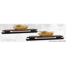 PREORDER Micro-Trains N 983102294 57' Converted Tofc Flat Car With M1 Abrams Tank Load, Atchison Topeka & Santa Fe