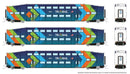 PREORDER Rapido 546030 N Bilevel Commuter Coach 3-Pack - Ready to Run -- TriRail