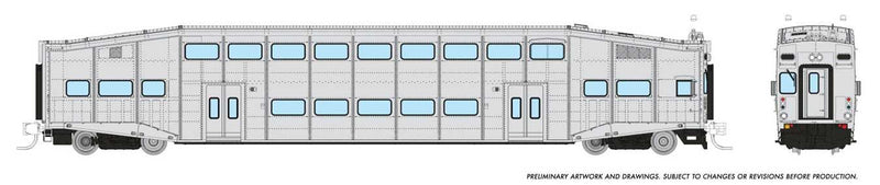 PREORDER Rapido 546098 N Bilevel Commuter Cab Car - Ready to Run -- Undecorated Cab Car Early Version (Series I)