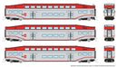 PREORDER Rapido 546007 N Bilevel Commuter Cab Car & 2 Coach Set - Ready to Run -- CalTrain Set #1 #119, 231, 234 (silver, red)