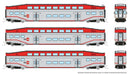 PREORDER Rapido 546008 N Bilevel Commuter Cab Car & 2 Coach Set - Ready to Run -- CalTrain Set #2 #120, 232, 236 (silver, red)