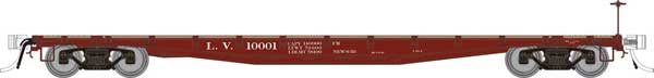 PREORDER Rapido 138015 HO Class F30A 50' Flatcar 6-Pack - Ready to Run -- Lehigh Valley (Boxcar Red)