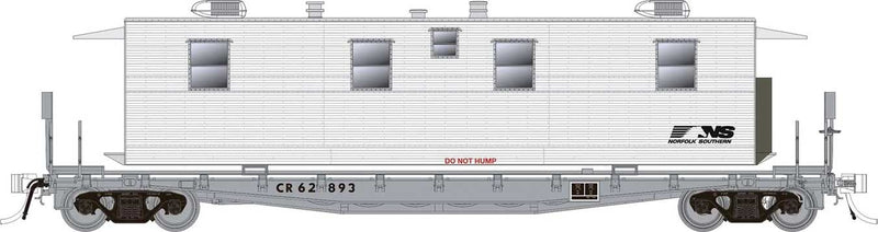 PREORDER Rapido 138104 HO Class F30A 50' Flatcar w/Office, Kitchen, Diner Trailer 3-Pack - Ready to Ru -- Norfolk Southern