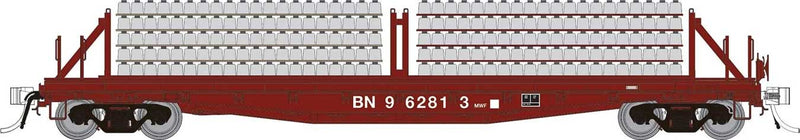 Rapido 138302A HO Class F30D 50' Concrete Tie Car w/Load - Ready to Run -- BNSF Railway (brown)