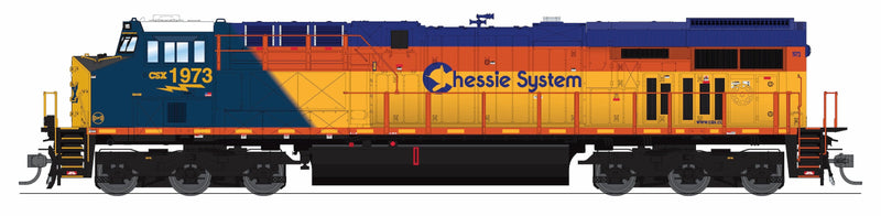 PREORDER Broadway Limited Imports HO 9864 GE ES44AC Diesel Locomotive with Smoke, CSX Chessie System Heritage