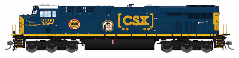PREORDER Broadway Limited Imports HO 9866 GE ES44AC Diesel Locomotive with Smoke, CSX Spirit of West Springfield