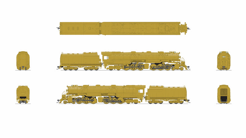 PREORDER Broadway Limited Imports HO 9921 CSA-2 Brass Hybrid UP Early Challenger with Smoke, Painted Brass Painted Brass (Paragon4 DCC & Sound Equipped)
