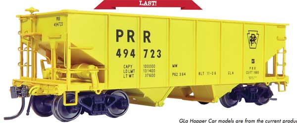 Rapido 148012 Class GLa 2-Bay Hopper 3-Pack - Ready to Run -- Pennsylvania Railroad