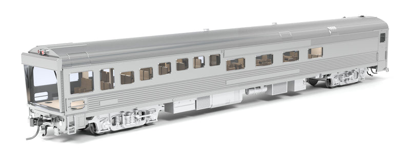 PREORDER Broadway Limited Imports HO 9997 ATSF Track Inspection Car, Unlettered Stainless Steel