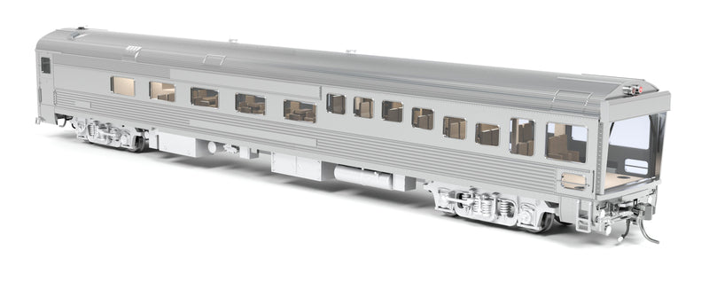 PREORDER Broadway Limited Imports HO 9997 ATSF Track Inspection Car, Unlettered Stainless Steel