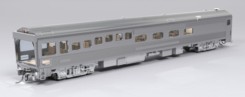 PREORDER Broadway Limited Imports HO 9997 ATSF Track Inspection Car, Unlettered Stainless Steel
