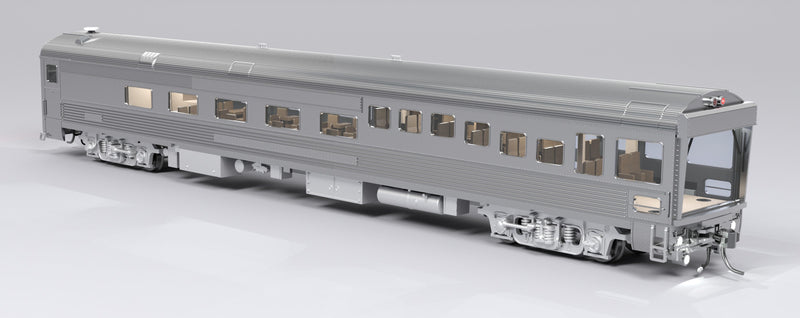 PREORDER Broadway Limited Imports HO 9997 ATSF Track Inspection Car, Unlettered Stainless Steel