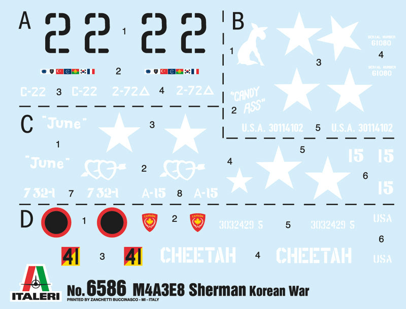 Italeri 6586 - SCALE 1 : 35 Sherman M4A3E8 - Korean War