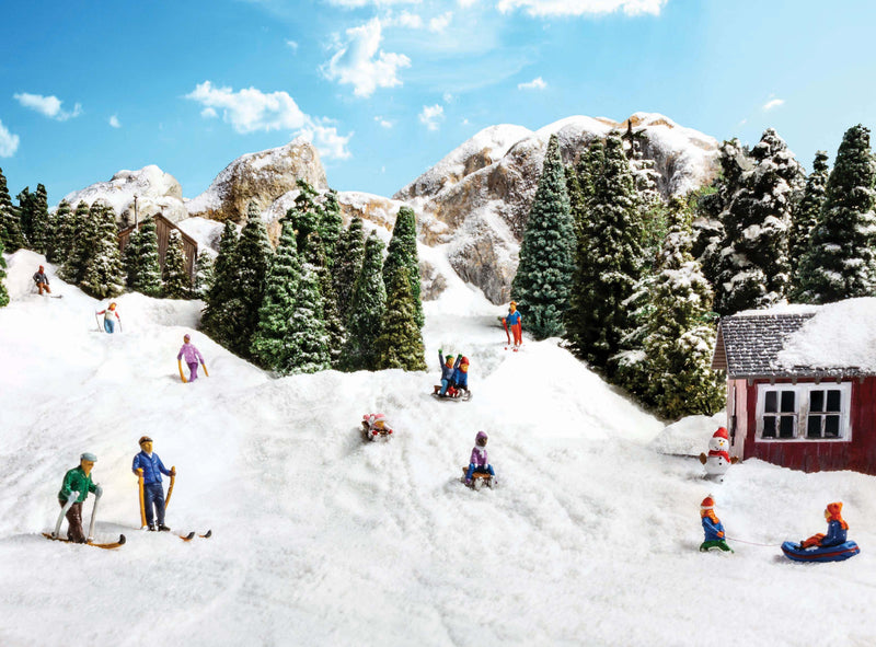 Woodland Scenics A2221 Children Sledding - Scenic Accents(R) -- 5 Children, Snowman, N Scale