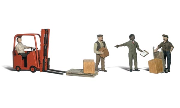 Woodland Scenics A2192 Scenic Accents(R) Figures -- Workers with Forklift, N Scale