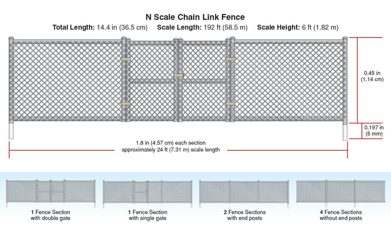 Woodland Scenics A2993 Chain Link Fence - N Scale