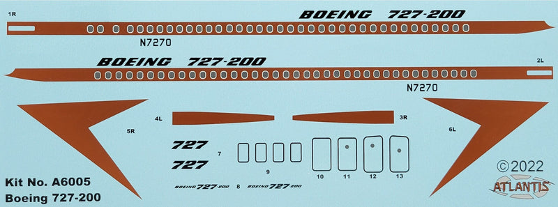 Atlantis Models M3008 Boeing 727 Airliner 1/96 Plastic Model Kit Atlantis