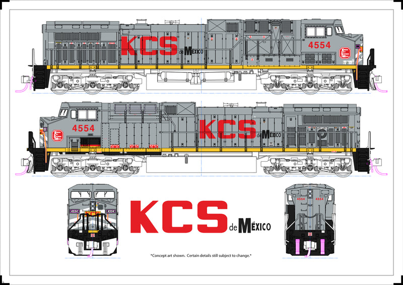 PREORDER Kato 1767046DCC N GE AC4400CW Low Numberboards - DCC -- Kansas City Southern de Mexico