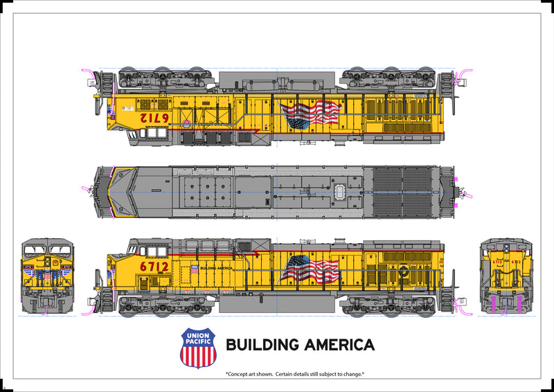 PREORDER Kato 1767040DCC N GE AC4400CW Low Numberboards - DCC -- Union Pacific