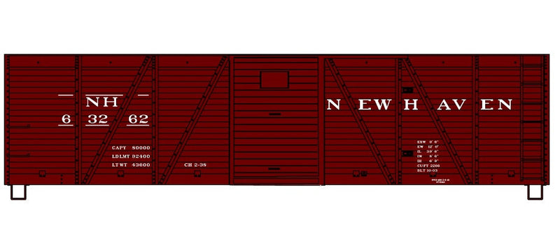 Accurail HO 7117 6-Panel Outside Braced Box Car with Dreadnaught Ends Kit, New Haven