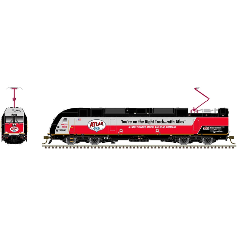 PREORDER Atlas 10004443 ALP-45DP Loco, Multi-Level Commuter Cab Car & Trailer Train Only - Standard -- NJ Transit/Atlas #4503, Cab #7056, Coach #7583 (Atlas 100th Anniversary Sche, HO