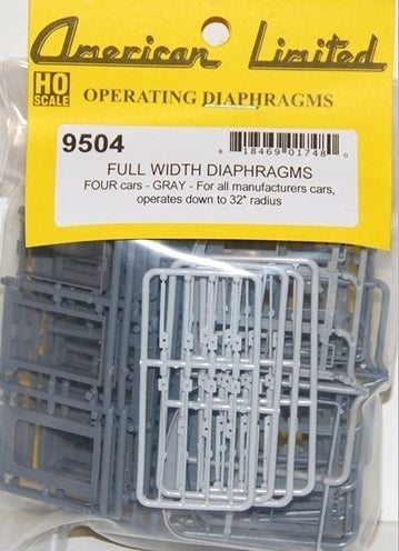 American Limited Models 9504 Operating Full-Width Diaphragms -- 4 Car Set, HO Scale